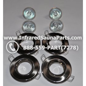 COMPLETE LIGHT ASSEMBLY 12V - COMPLETE LIGHT ASSEMBLY 4 HOUSING IN SILVER FINISH WITH 4 BULBS 12V 2