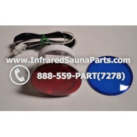 COMPLETE LIGHT ASSEMBLY 12V - COMPLETE LIGHT ASSEMBLY WITH BULB + RED AND BLUE COVER 12V 8